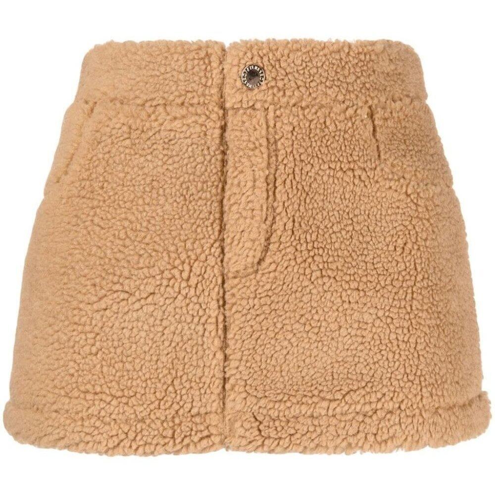 Retrofete Amelio Teddy Mini Skirt Brown Size XL NWT
